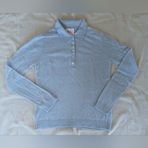 Amaya Azure Cashmere Polo Sweater M (Size 5)